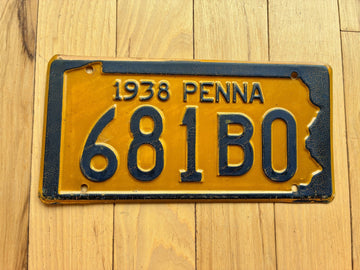 1938 Pennsylvania License Plate