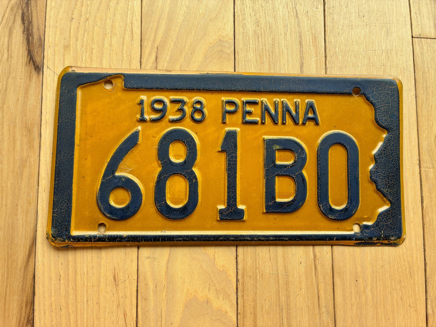 1938 Pennsylvania License Plate