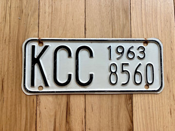 1963 Kansas Corporation Commission License Plate
