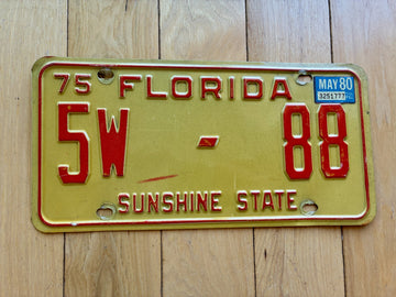 1975 Florida License Plate - Low Number