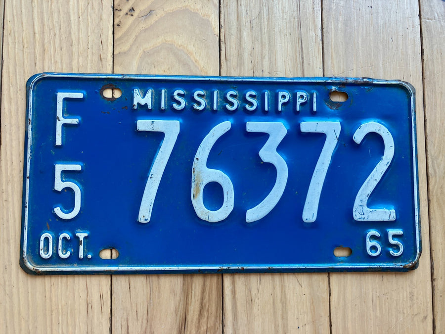 1965 Mississippi F5 License Plate