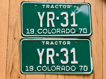 Pair of 1970 Colorado Tractor License Plates
