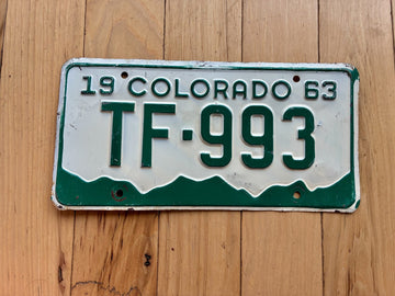1963 Colorado License Plate