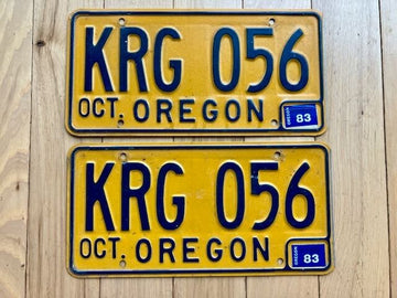Pair of 1983 Oregon License Plates