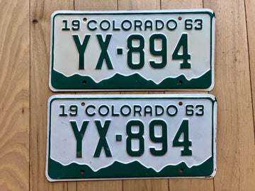 Pair of 1963 Colorado License Plates
