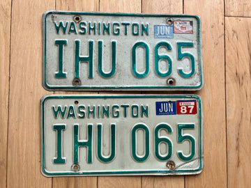 Pair Of 1981 Washington State License Plates W/ 1987 Tab -Check With DOL For YOM