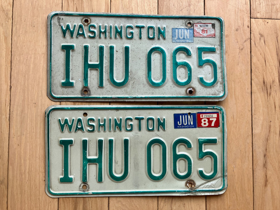 Pair Of 1981 Washington State License Plates W/ 1987 Tab -Check With DOL For YOM