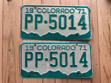 Pair of 1971 Colorado License Plates