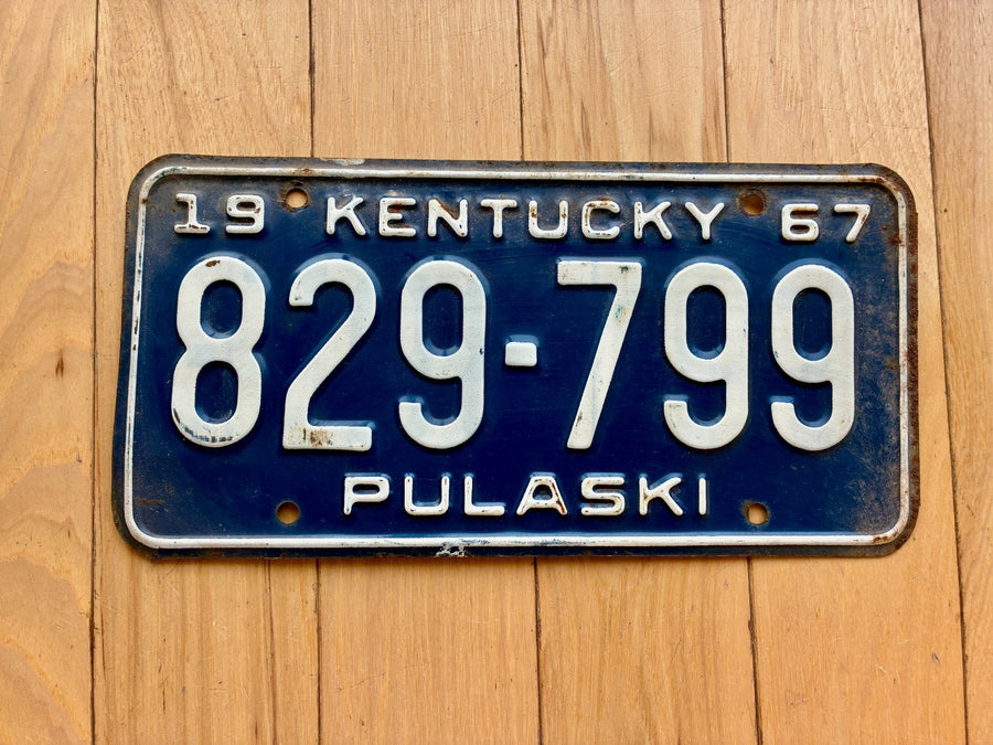 1967 Kentucky Pulaski County License Plate