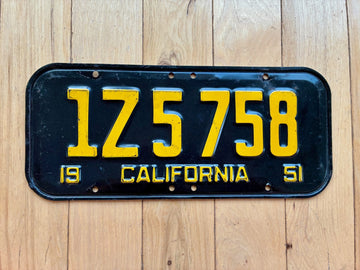 1951 California License Plate