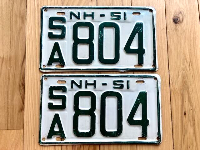 Pair of 1951 New Hampshire License Plates