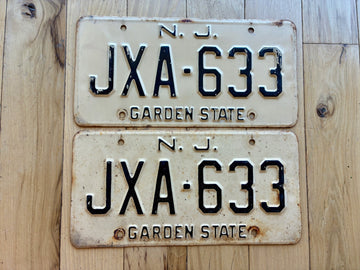 Pair of 1960s Base New Jersey License Plates