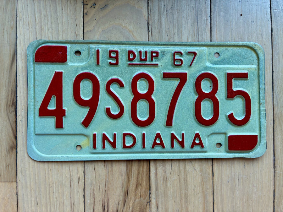 1967 Indiana Duplicate License Plate
