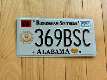 1999 Alabama Birmingham Southern License Plate