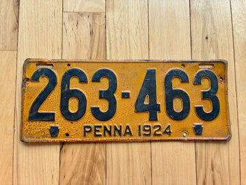 1924 Pennsylvania License Plate