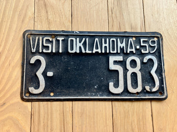 1959 Oklahoma License Plate