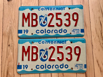 Pair of 1976 Colorado License Plates