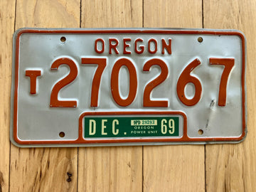 1969 Oregon Truck License Plate