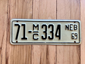 1969 Nebraska Motorcycle License Plate