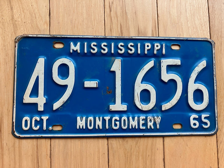 1965 Mississippi Montgomery County License Plate