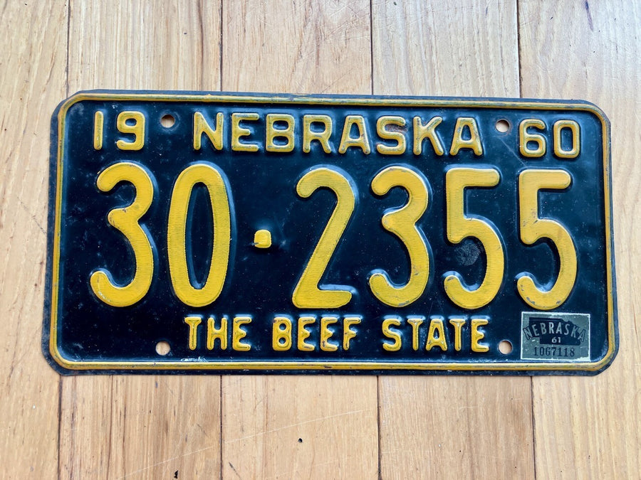 1961 Nebraska License Plate