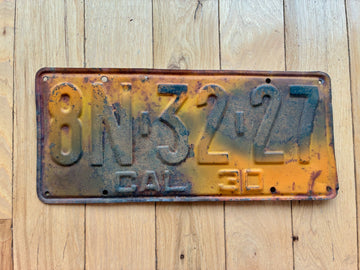 1930 California License Plate