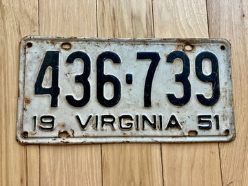 1951 Virginia License Plate
