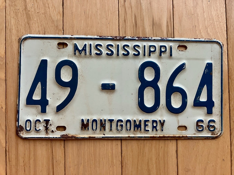 1966 Mississippi Montgomery County License Plate