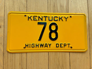 1956 to 1962 Kentucky Highway Department License Plate