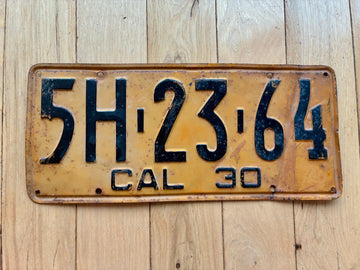 1930 California License Plate