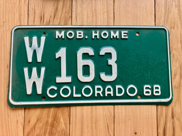 1968 Colorado Mobile Home license plate
