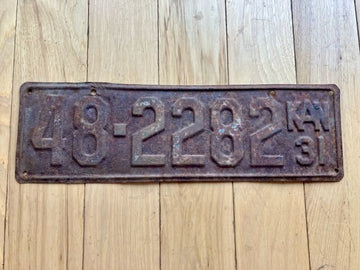 1931 Kansas License Plate