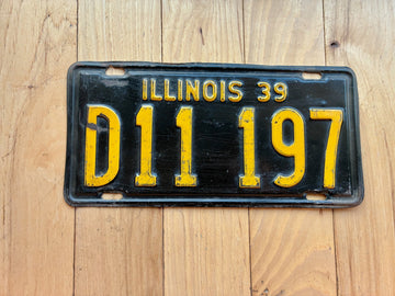 1939 Illinois License Plate