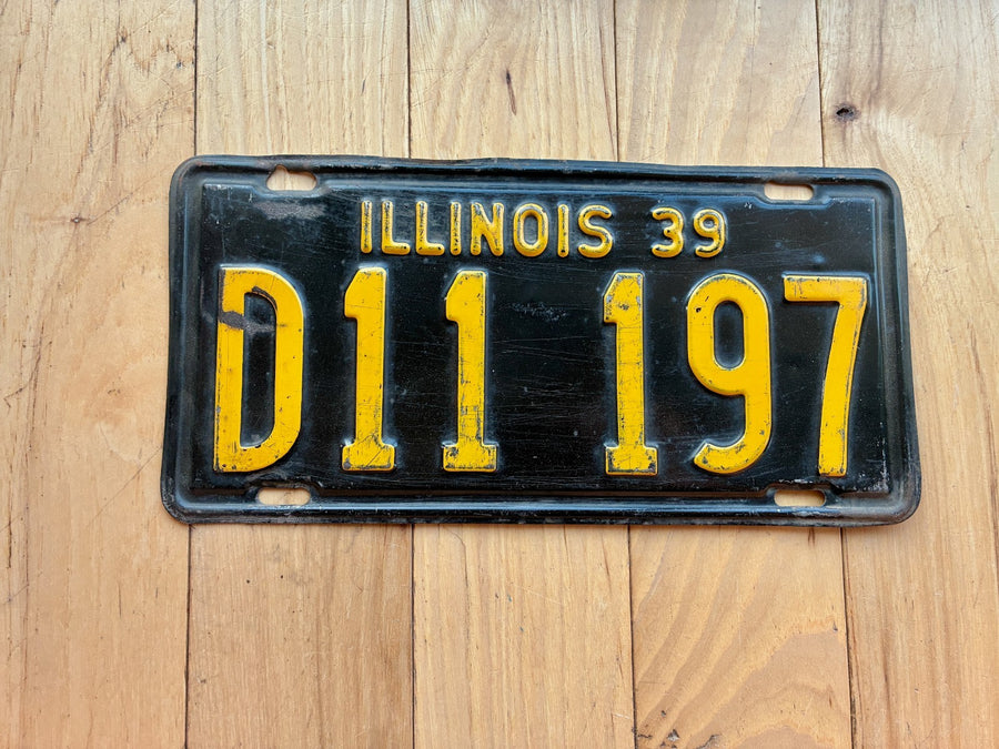 1939 Illinois License Plate
