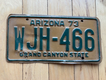 1973 Arizona License Plate - MVD YOM Clear