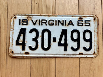 1965 Virginia License Plate