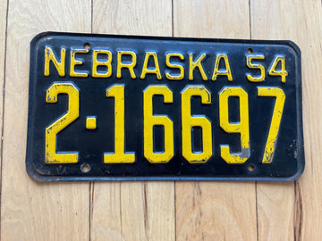 1954 Nebraska License Plate