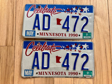 Pair of 1991 Minnesota License Plates