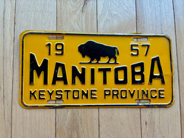 1957 Manitoba Keystone Province Booster License Plate