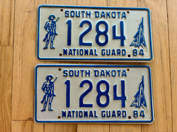 Pair of 1984 South Dakota National Guard License Plates