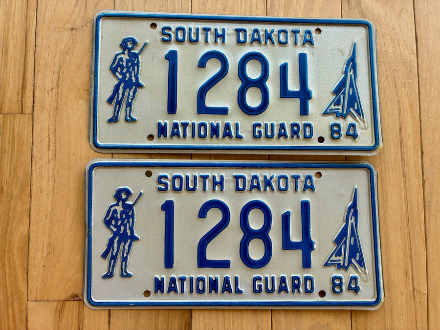 Pair of 1984 South Dakota National Guard License Plates