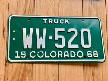1968 Colorado Truck License Plate