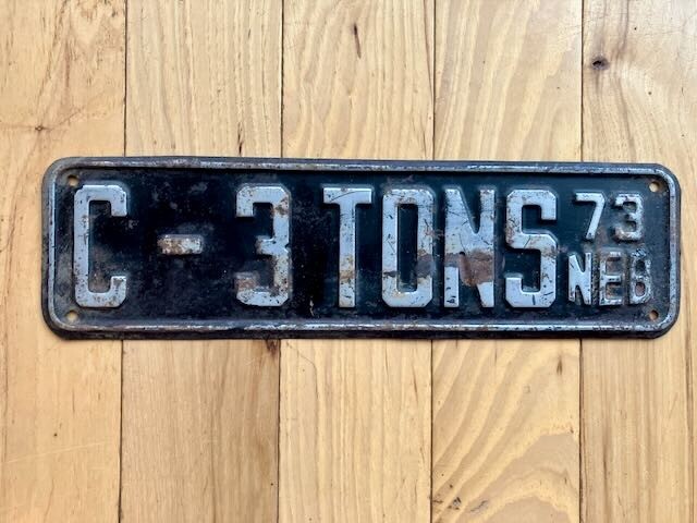 1930's Nebraska 3 Tons License Plate (County 73)