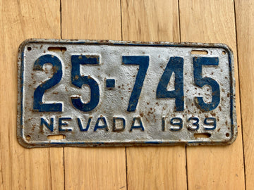 1939 Repainted Nevada License Plate