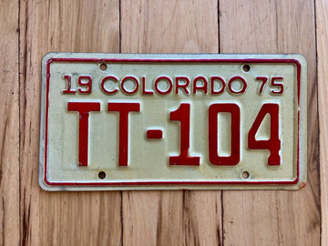 1975 Colorado Motorcycle License Plate