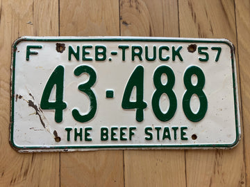 1957 Nebraska Farm Truck License Plate