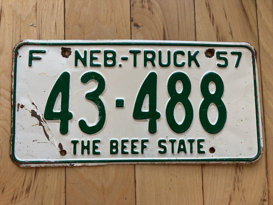 1957 Nebraska Farm Truck License Plate
