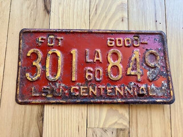 1960 Louisiana License Plate / LSU Centennial
