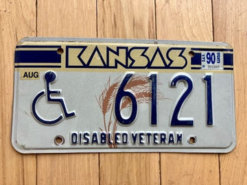 1990 Kansas Disabled Veteran License Plate