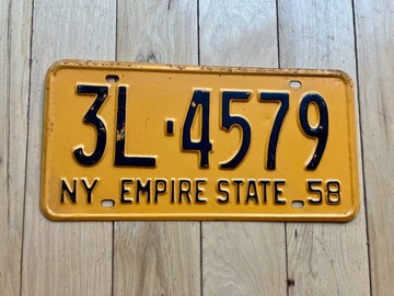 1958 New York License Plate